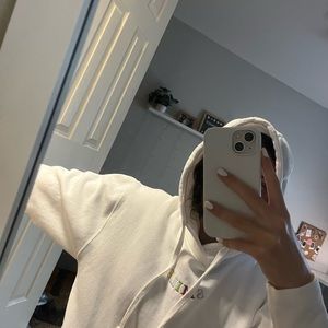 White aesthetic smile hoodie. Aesthetic and super cute and colorful. Unisex